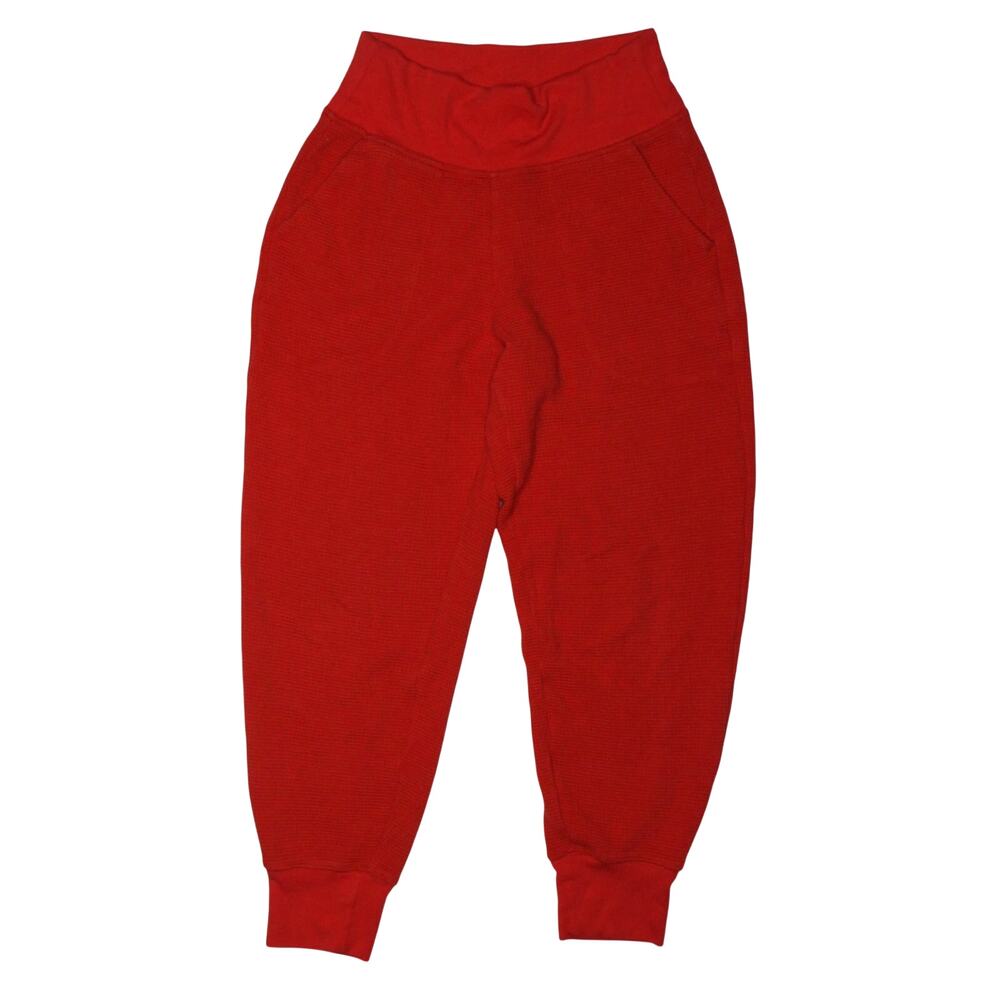 Athleta Coaster Luxe Waffle High Rise Jogger Cardinal Red runner sz S EUC